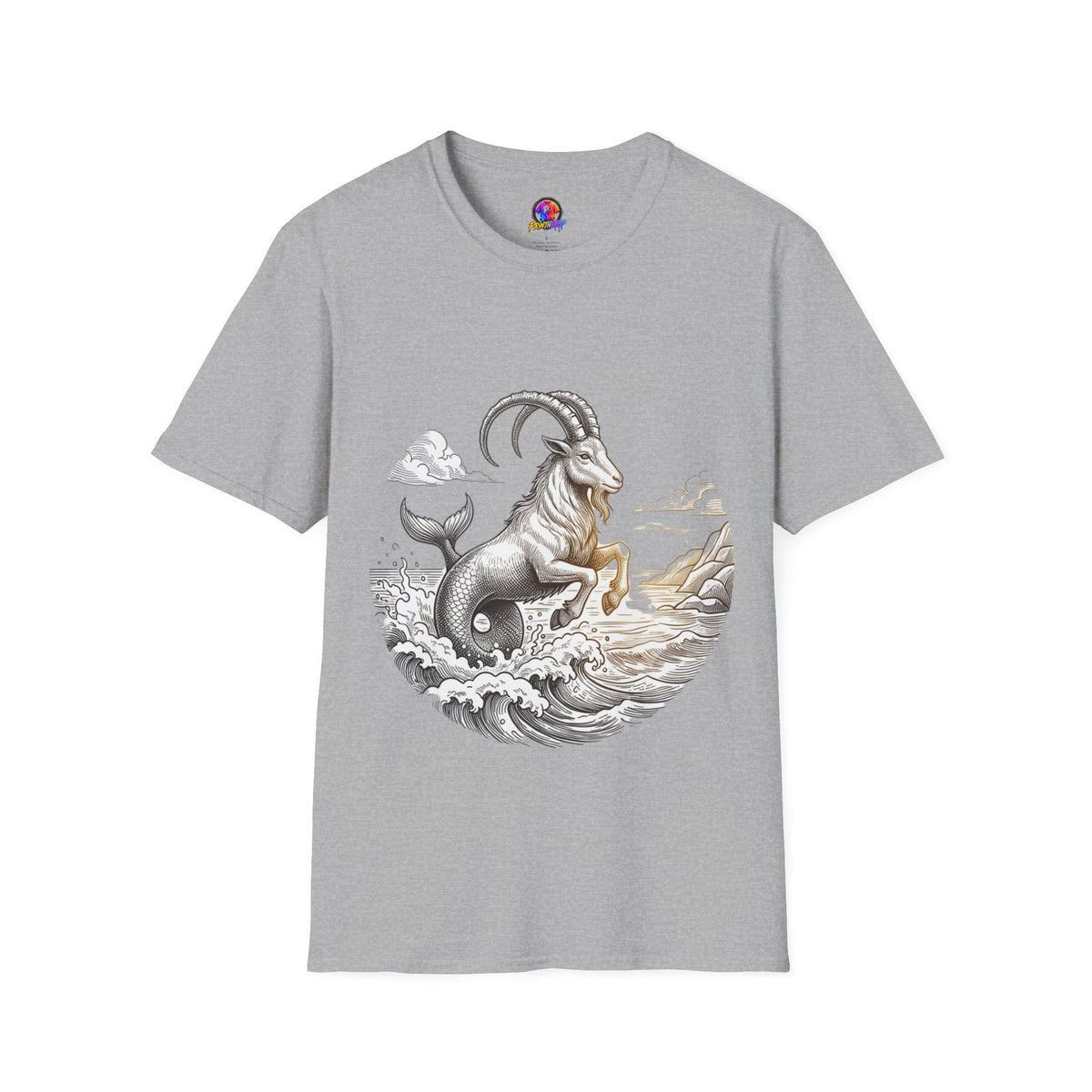 Capricorn Goat-Mermaid T-Shirt — Mythical Sea Goat Zodiac Tee