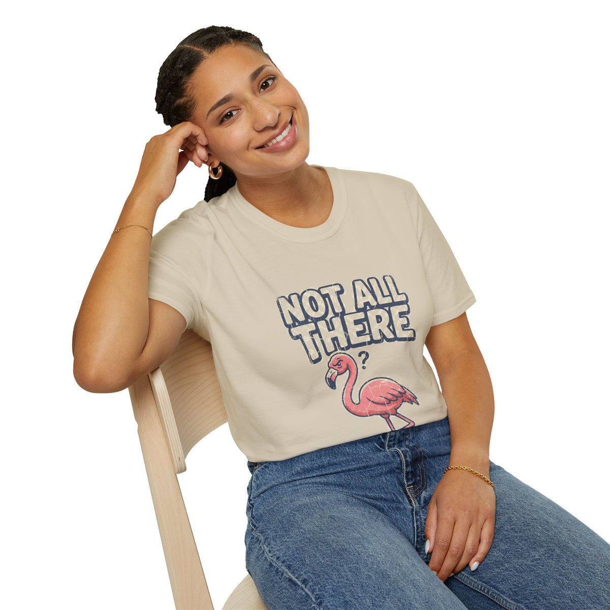 Funny And Witty Not All There Flamingo T-Shirt — Funny Quirky Graphic Tee