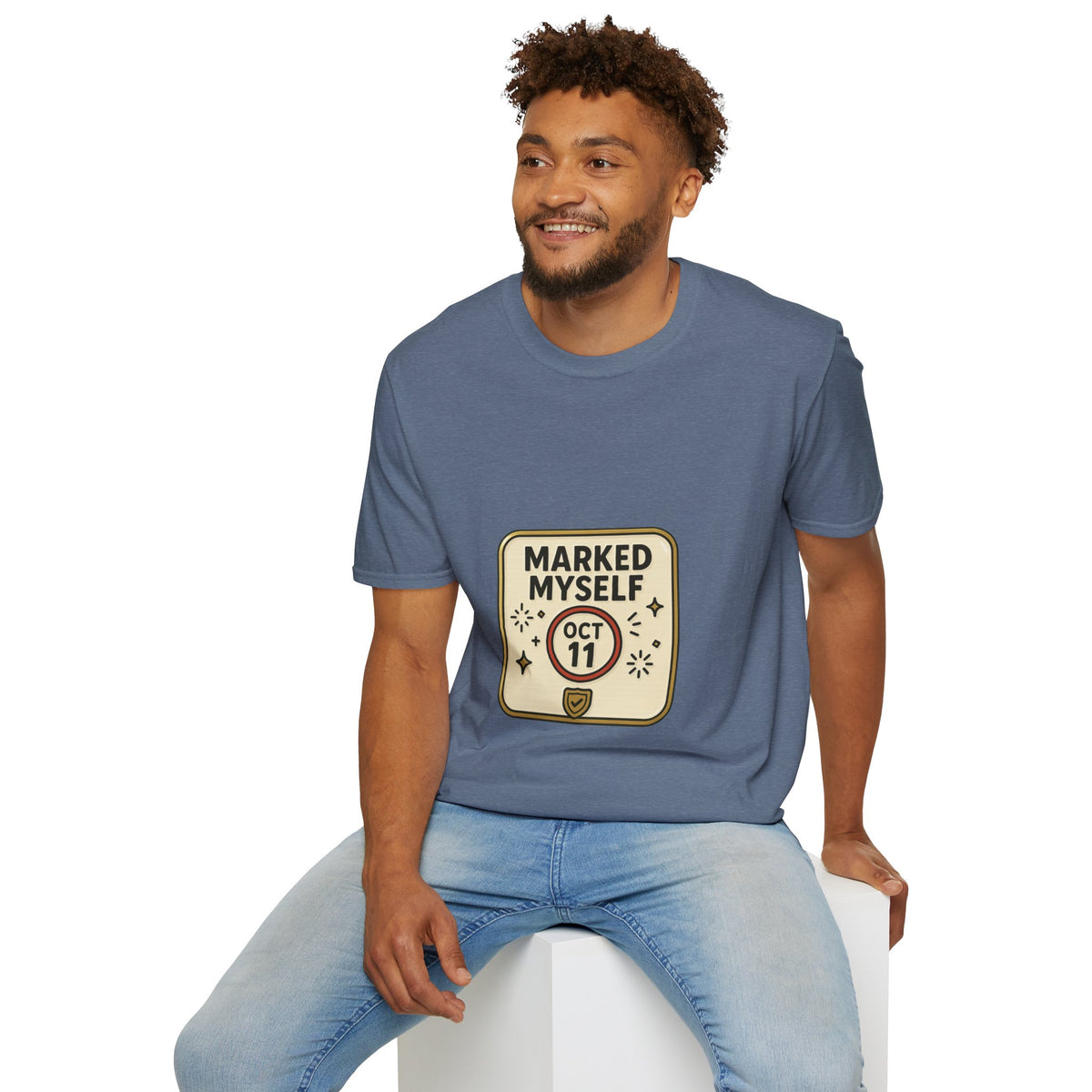 Marked Myself Oct 11 Badge T-Shirt — Minimalist Anniversary/Reminder Tee - Trending Now - October 2026