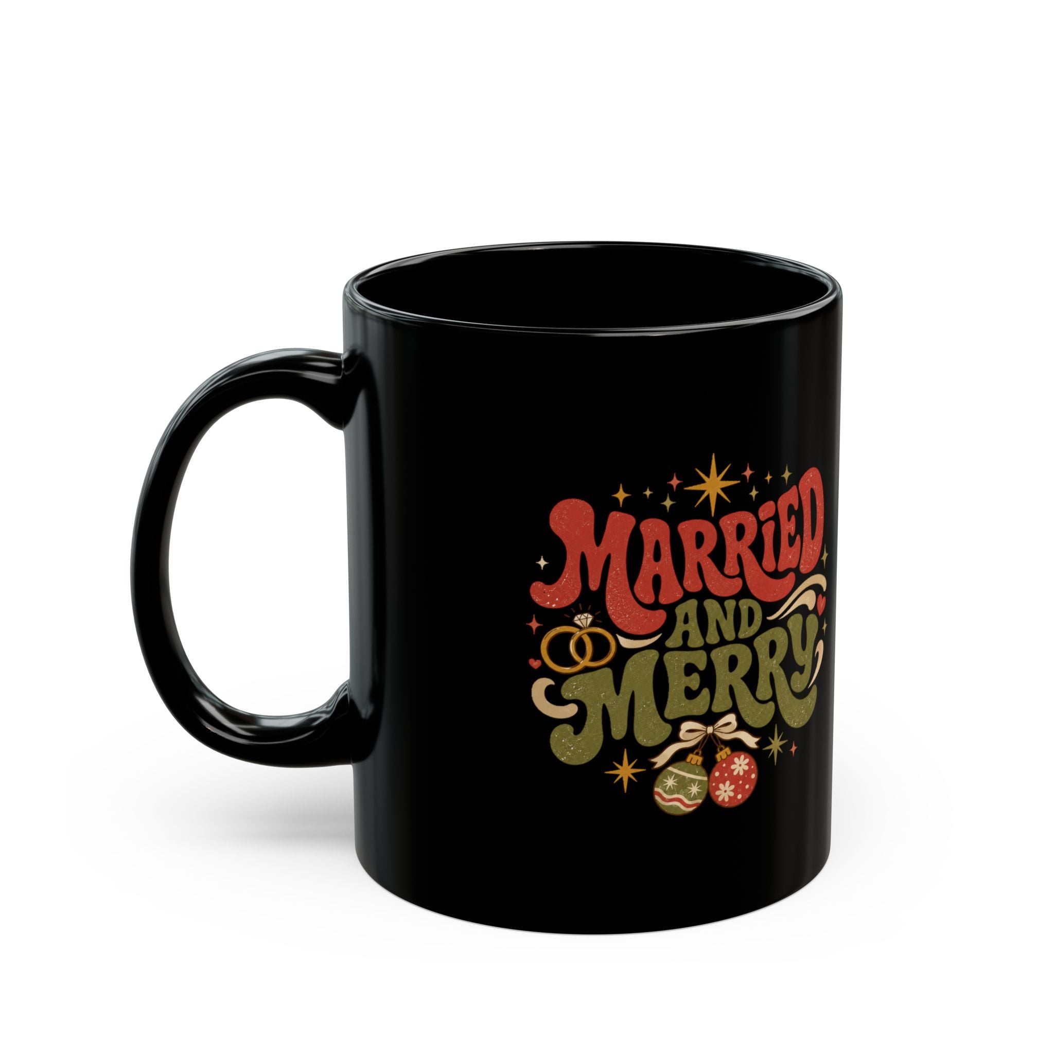 Married and Merry Christmas Mug — Festive Holiday Coffee Cup