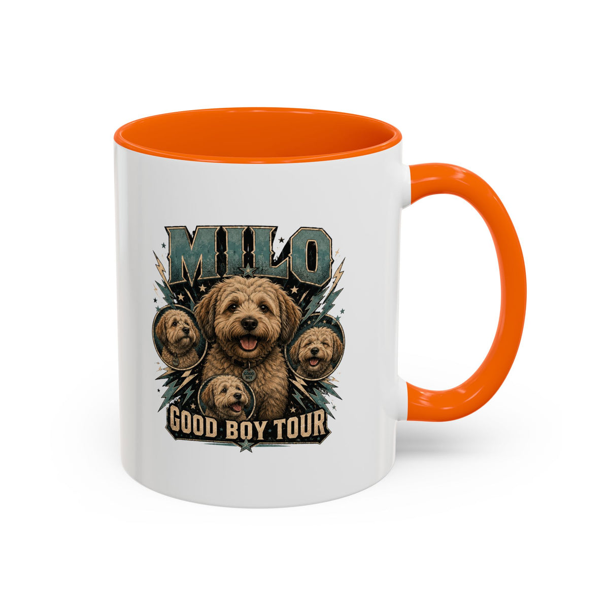 Milo Bailey Dog Dad Mom Milo "Good Boy Tour" Accent Coffee Mug – Personalized Dog Lover Gift