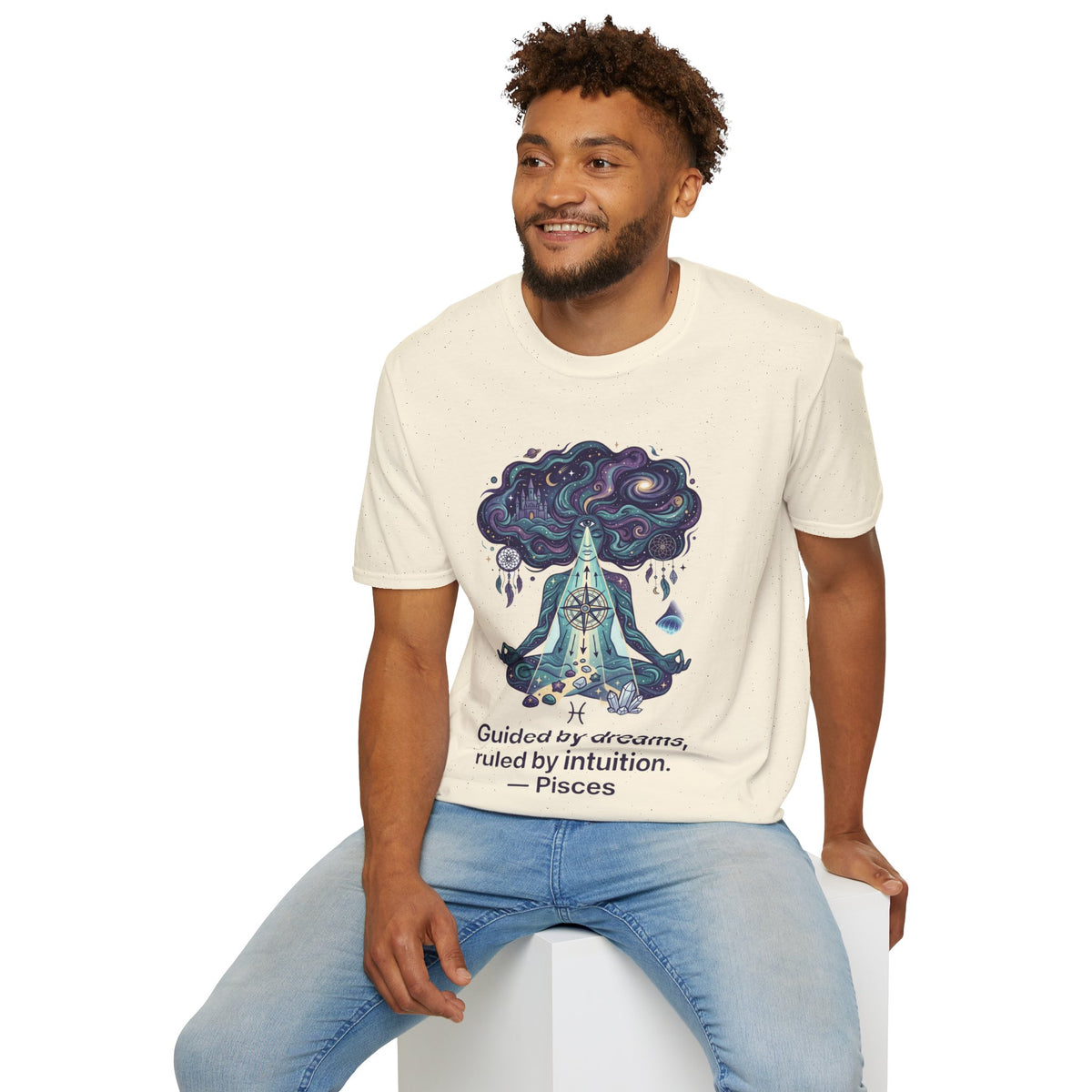 Pisces Zodiac Meditative Pisces T‑Shirt — 'Guided by dreams, ruled by intuition' Zodiac Tee