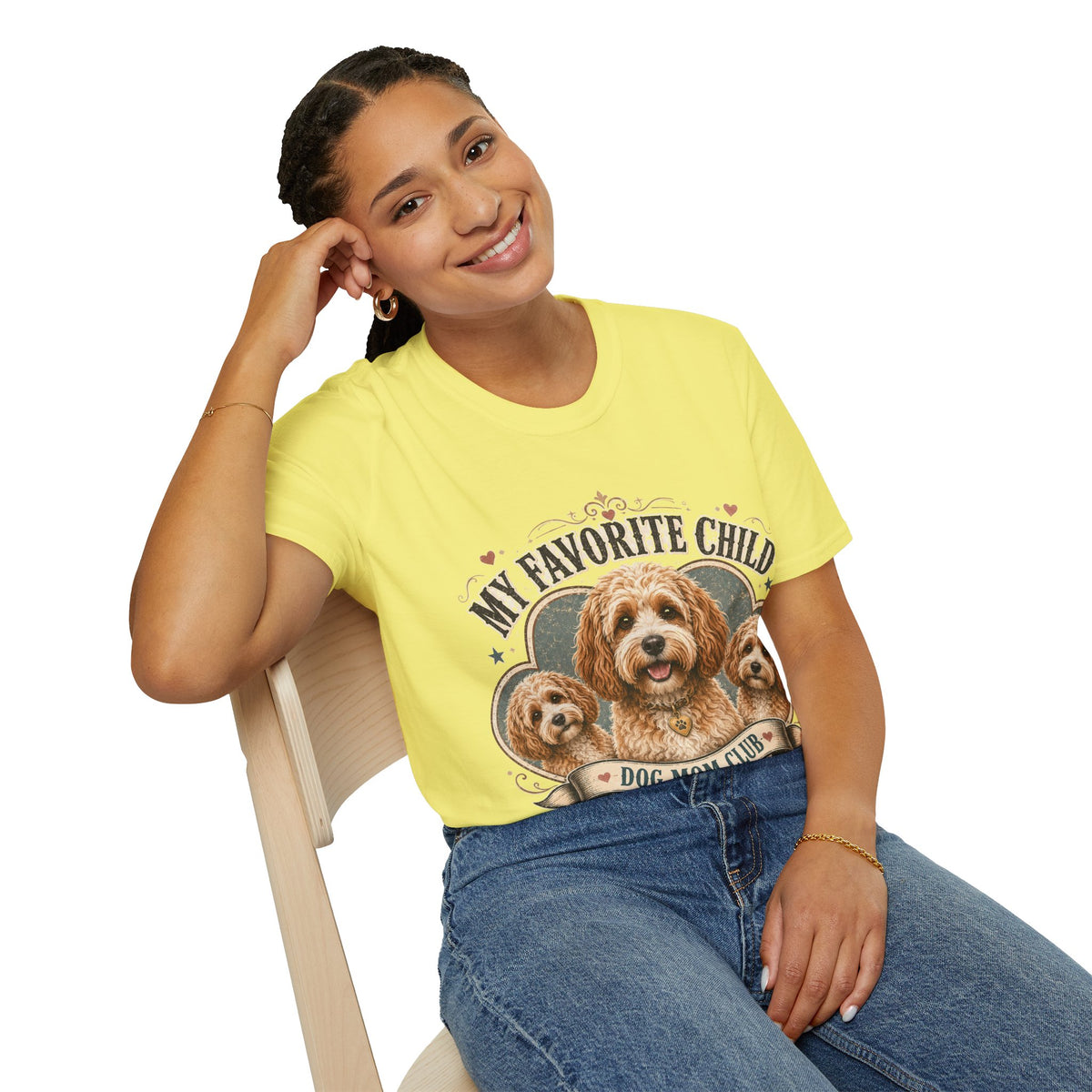Dog Mom T-Shirt — "My Favorite Child" Cavalier Love Graphic Tee