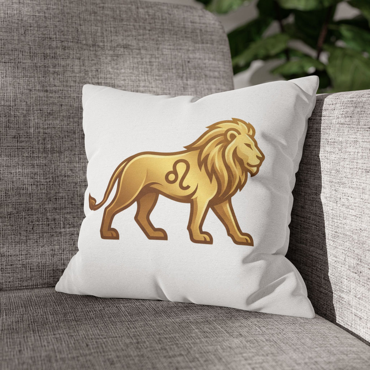 Leo Zodiac Lion Pillowcase — Astrology Decorative Throw Pillow Cover
