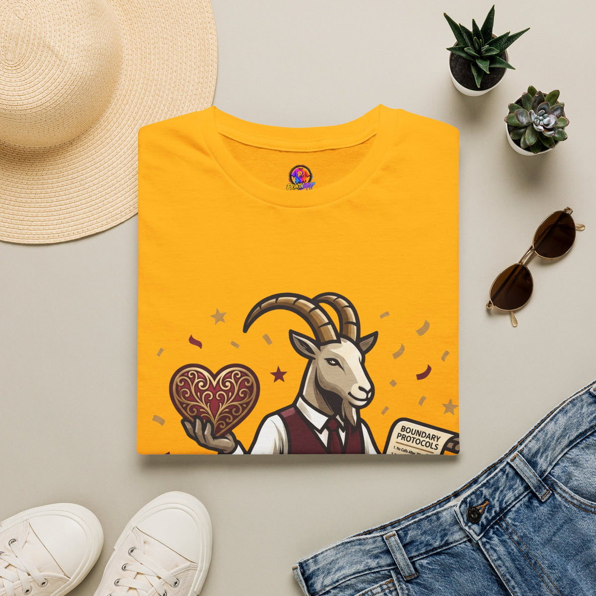 Capricorn T-Shirt — "Setting Boundaries is My Love Language" Zodiac Goat Tee