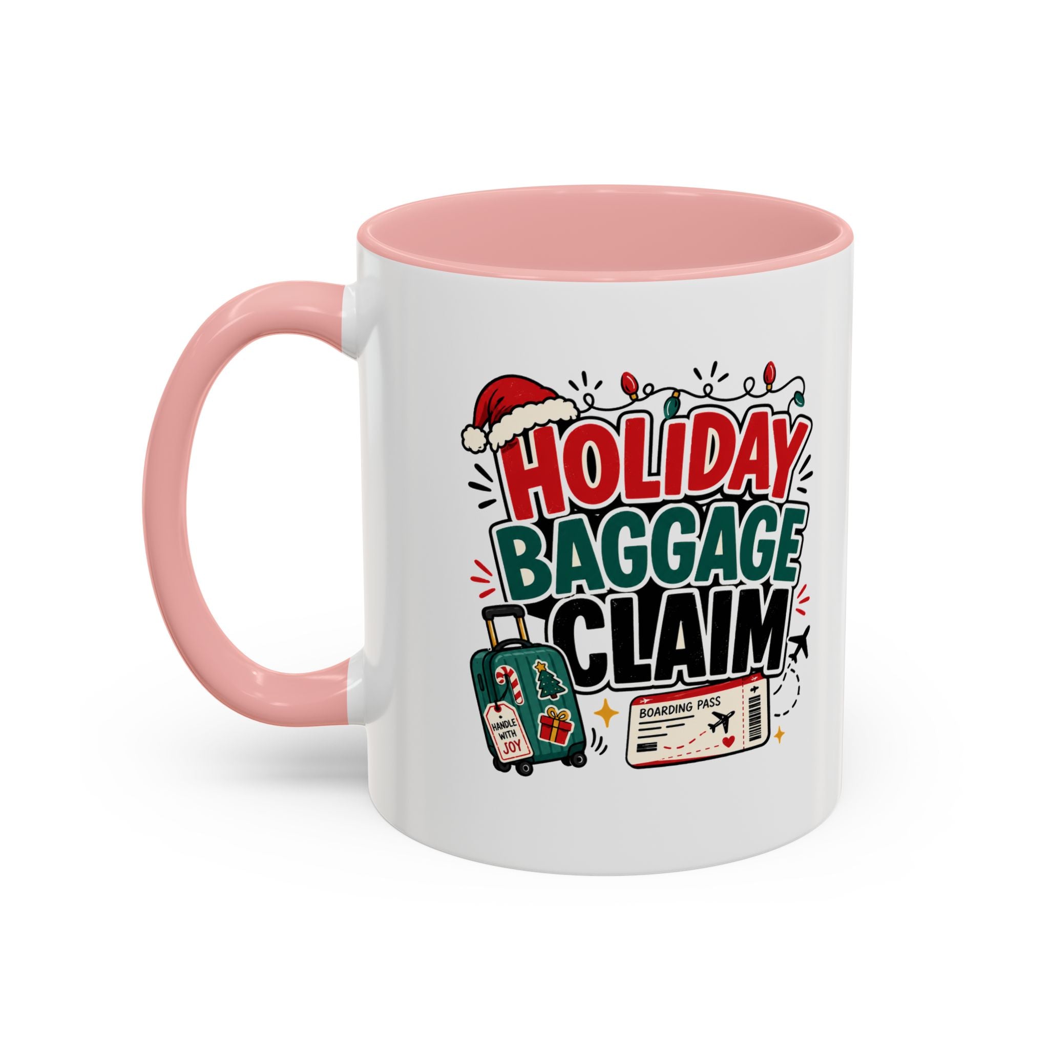 Modern Day Christmas Holiday Baggage Claim Coffee Mug — Funny Christmas Travel Gift (11/15oz)