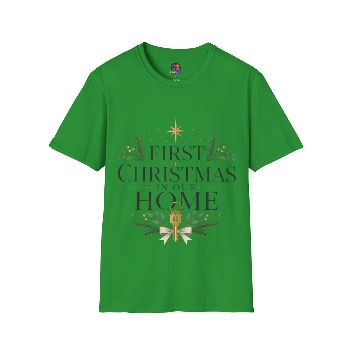 First Christmas T-Shirt — 'First Christmas in Our Home' Elegant Holiday Tee