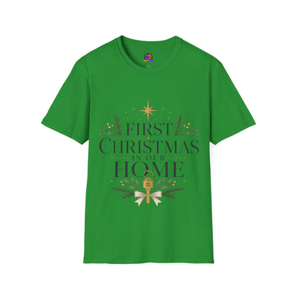 First Christmas T-Shirt — 'First Christmas in Our Home' Elegant Holiday Tee
