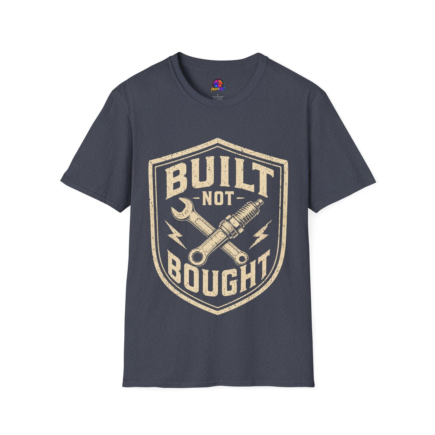 Built Not Bought T-Shirt — Vintage Mechanic Auto Repair Tee