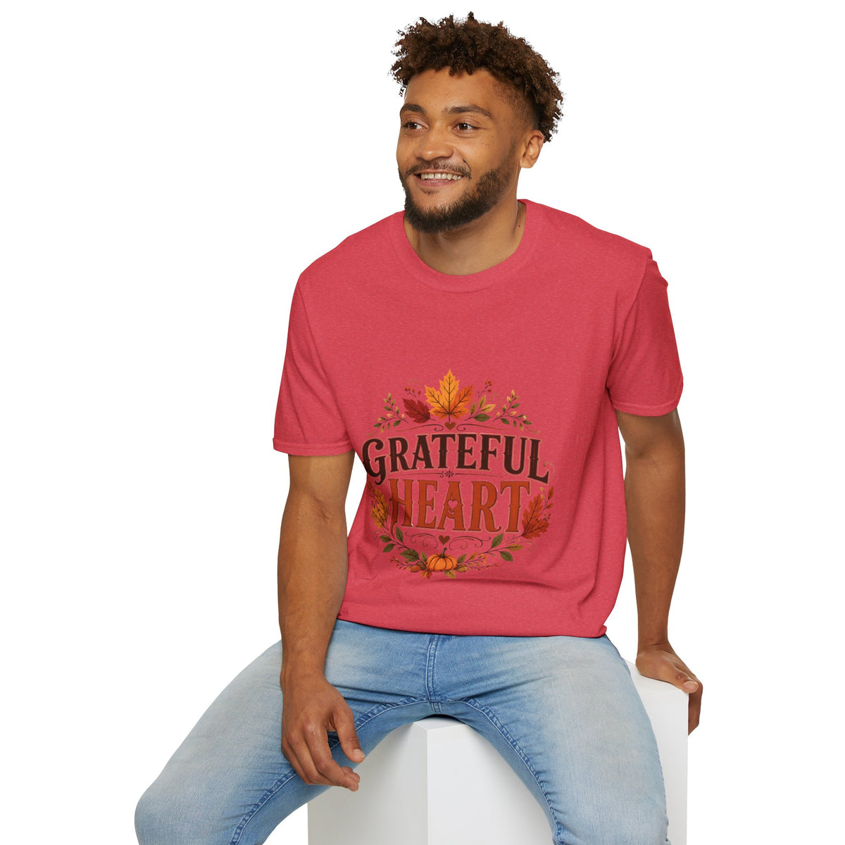 Thanksgiving T-Shirt Grateful Heart T-Shirt — Autumn Leaves Thanksgiving Tee