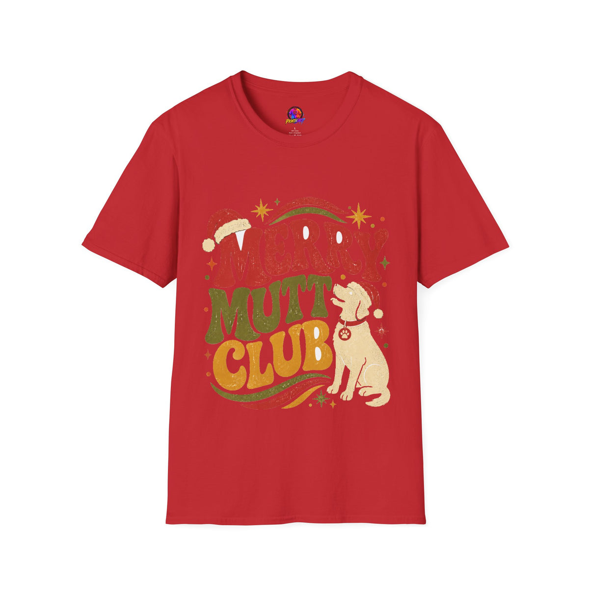 Merry Mutt Club T-Shirt — Retro Christmas Dog Lover Tee