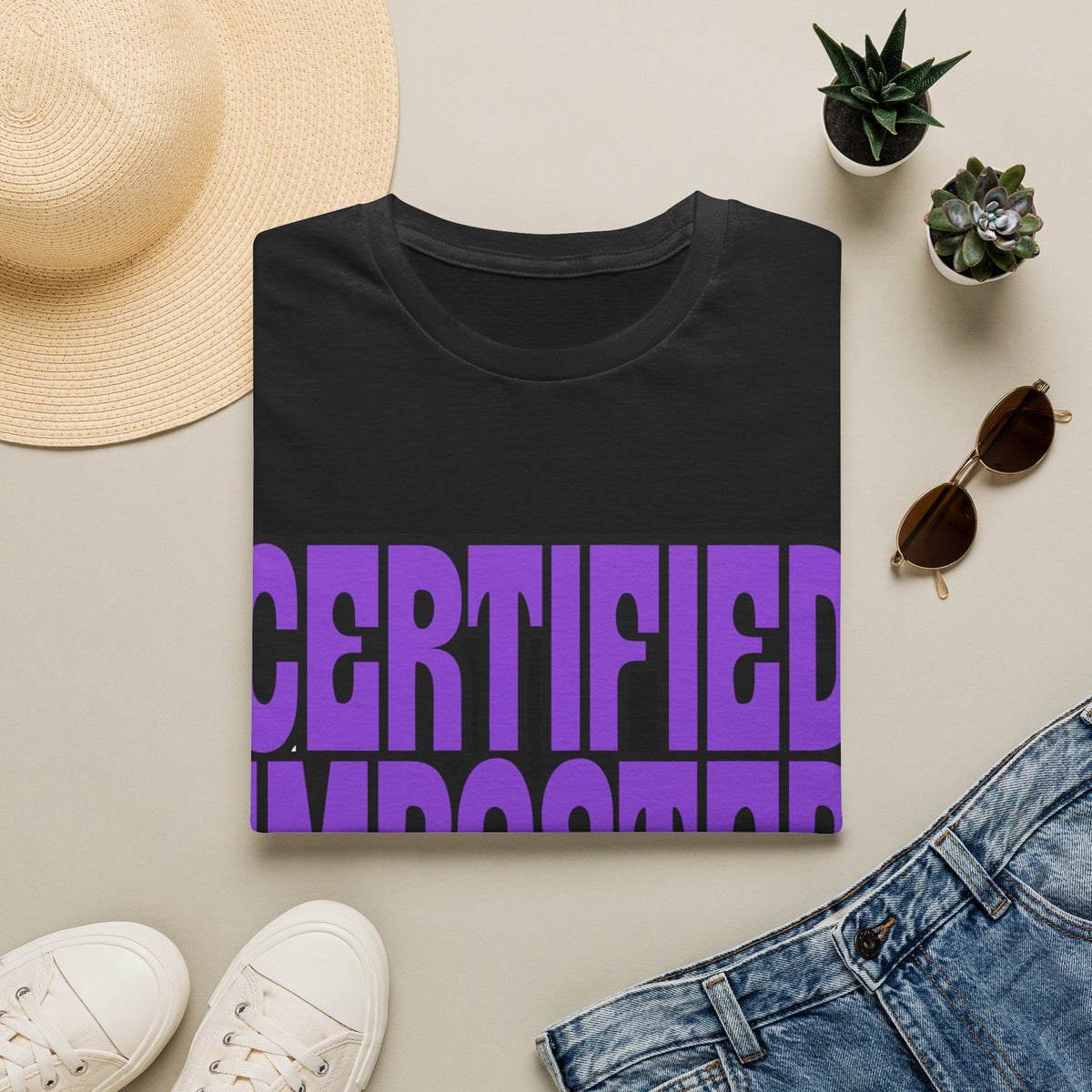 Certified Imposter Energy Funny Gaming Tee - Sarcastic Quote Streetwear T-Shirt - Trending Now - September 2026