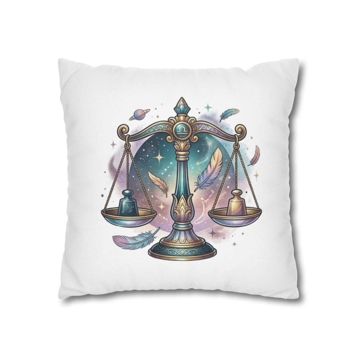 Libra Zodiac Pillowcase — Celestial Scales Decorative Throw Pillow