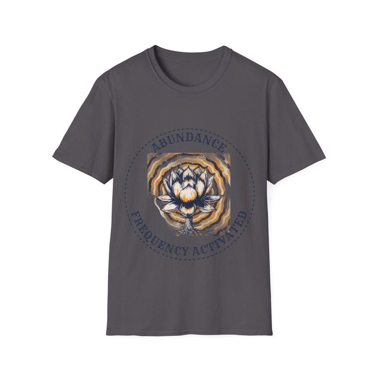Abundance Frequency Activated Lotus Badge Tee - Spiritual Manifestation Graphic T-Shirt - Trending Now - September 2026