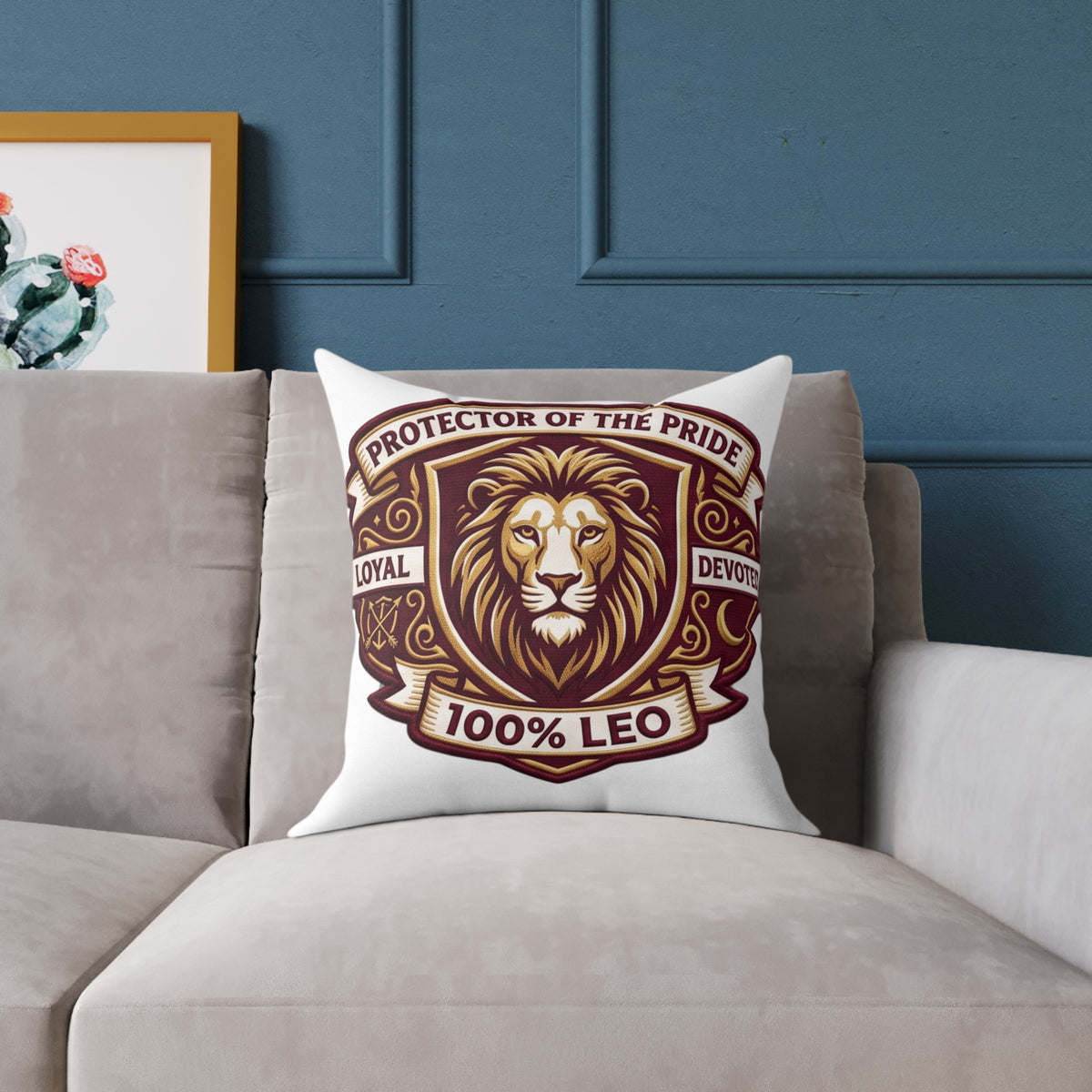 Leo Zodiac Protector Of The Pride Square Poly Canvas Pillow