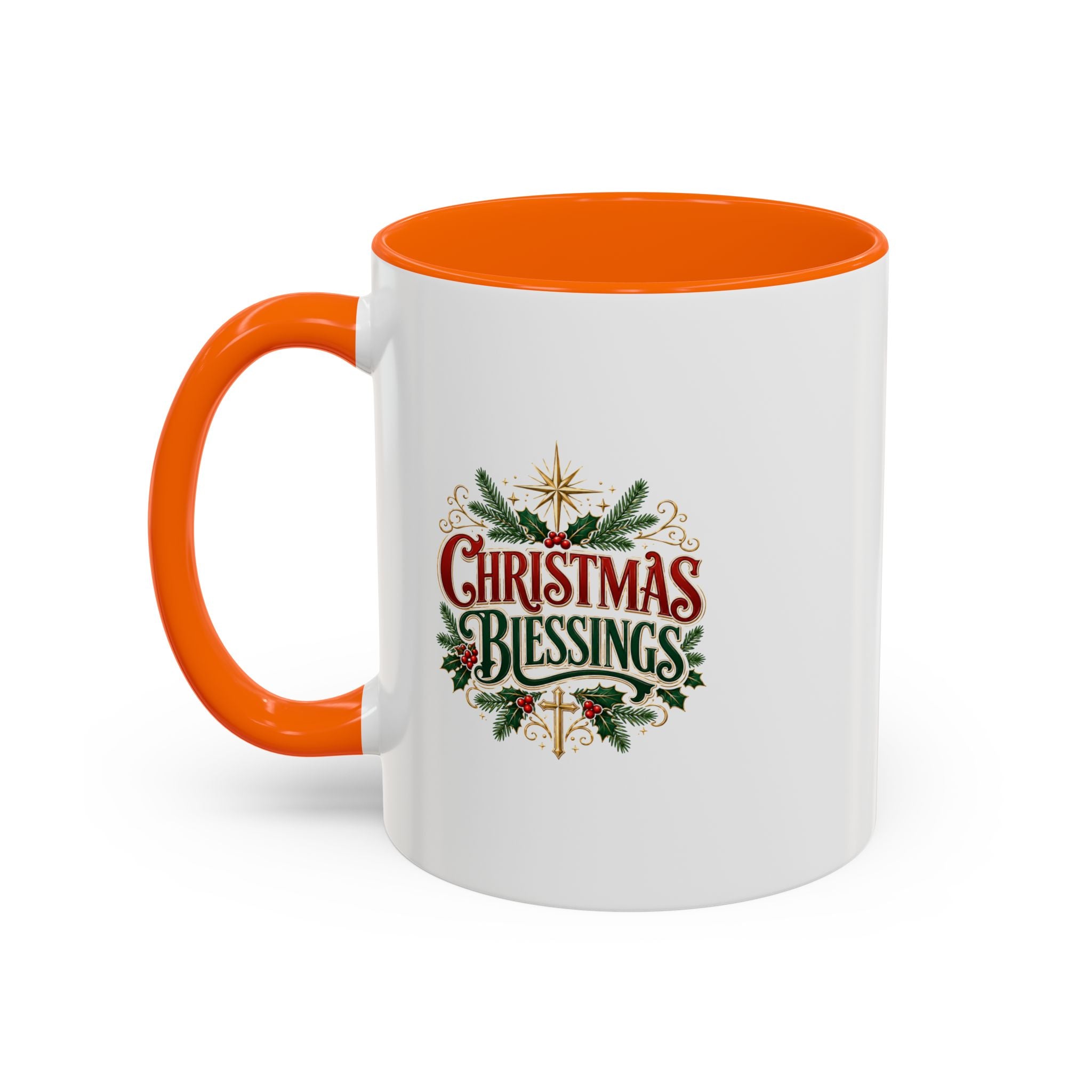 Christmas Blessings Accent Coffee Mug – Festive Holiday Tea & Coffee Cup