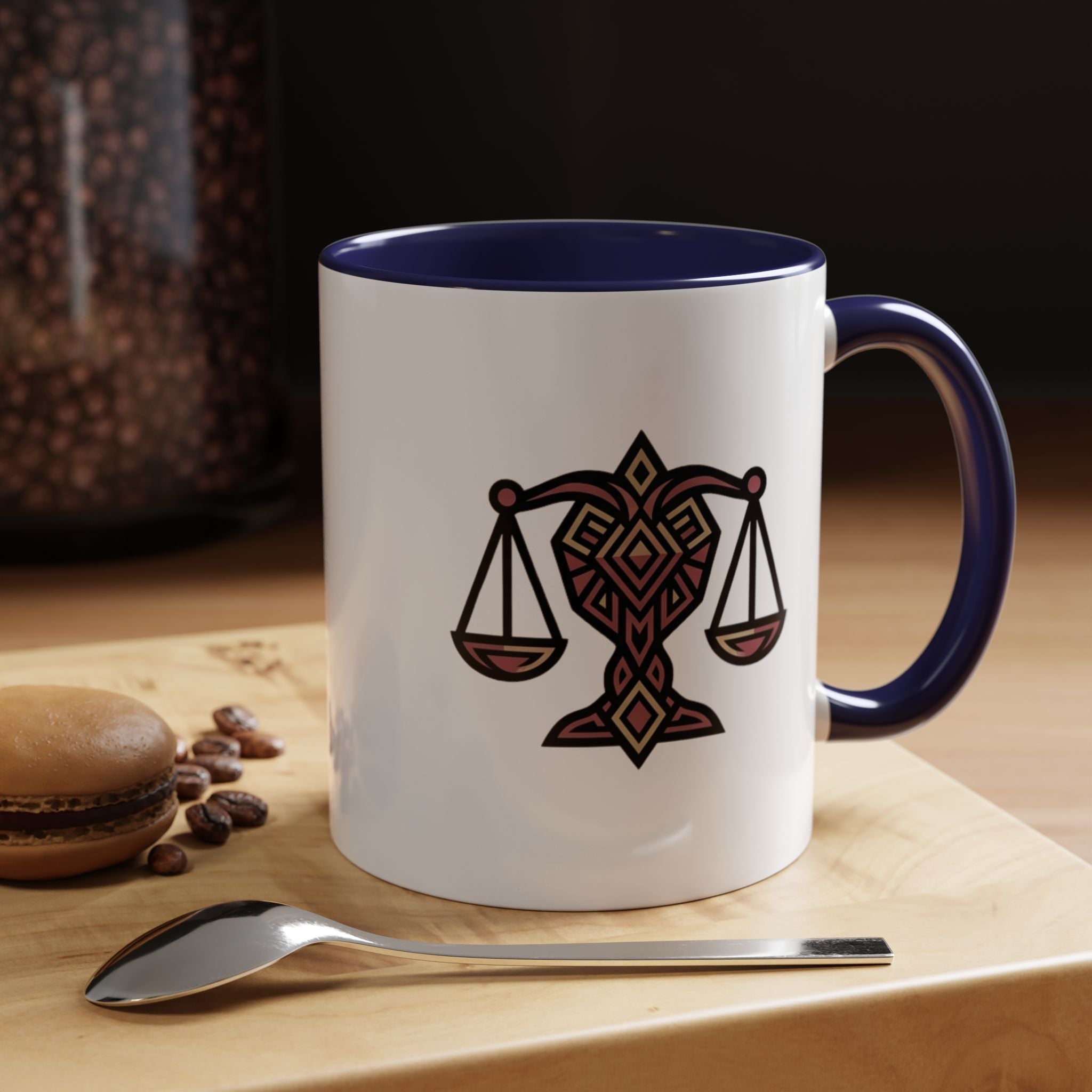 Libra Scales Accent Coffee Mug — Zodiac Balance Ceramic Mug