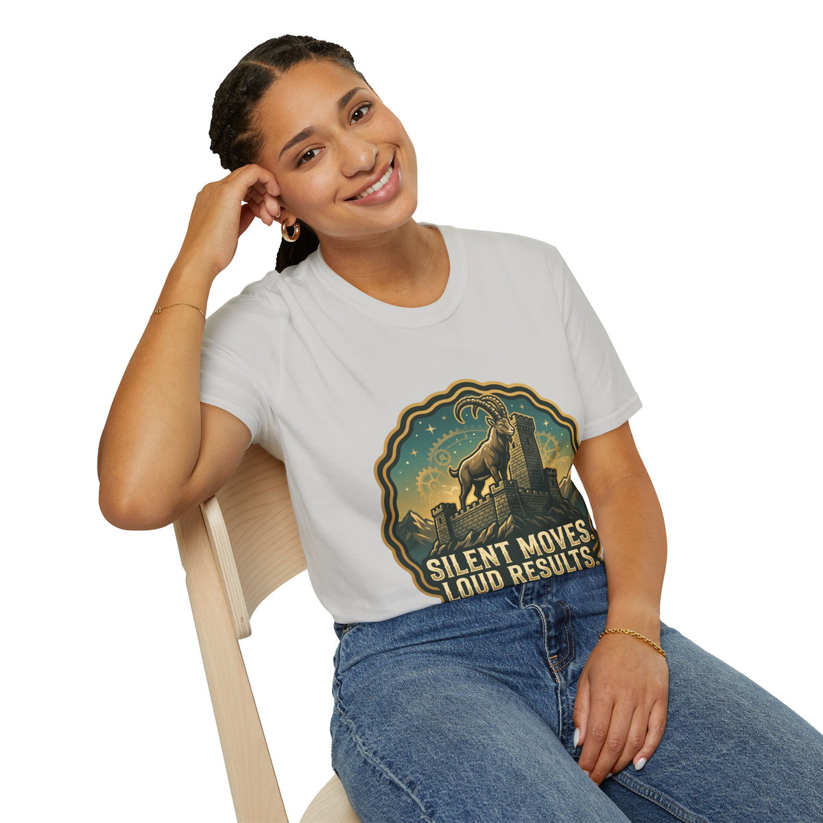 Capricorn Energy T-Shirt — "Silent Moves, Loud Results" Zodiac Tee