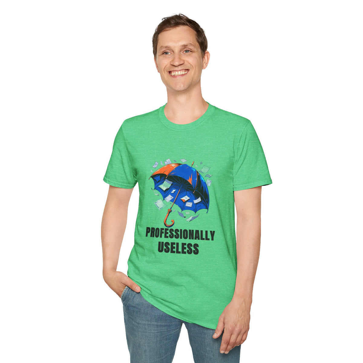 Professionally Useless T-Shirt — Illustrated Umbrella Graphic - Trending Now - August 2026