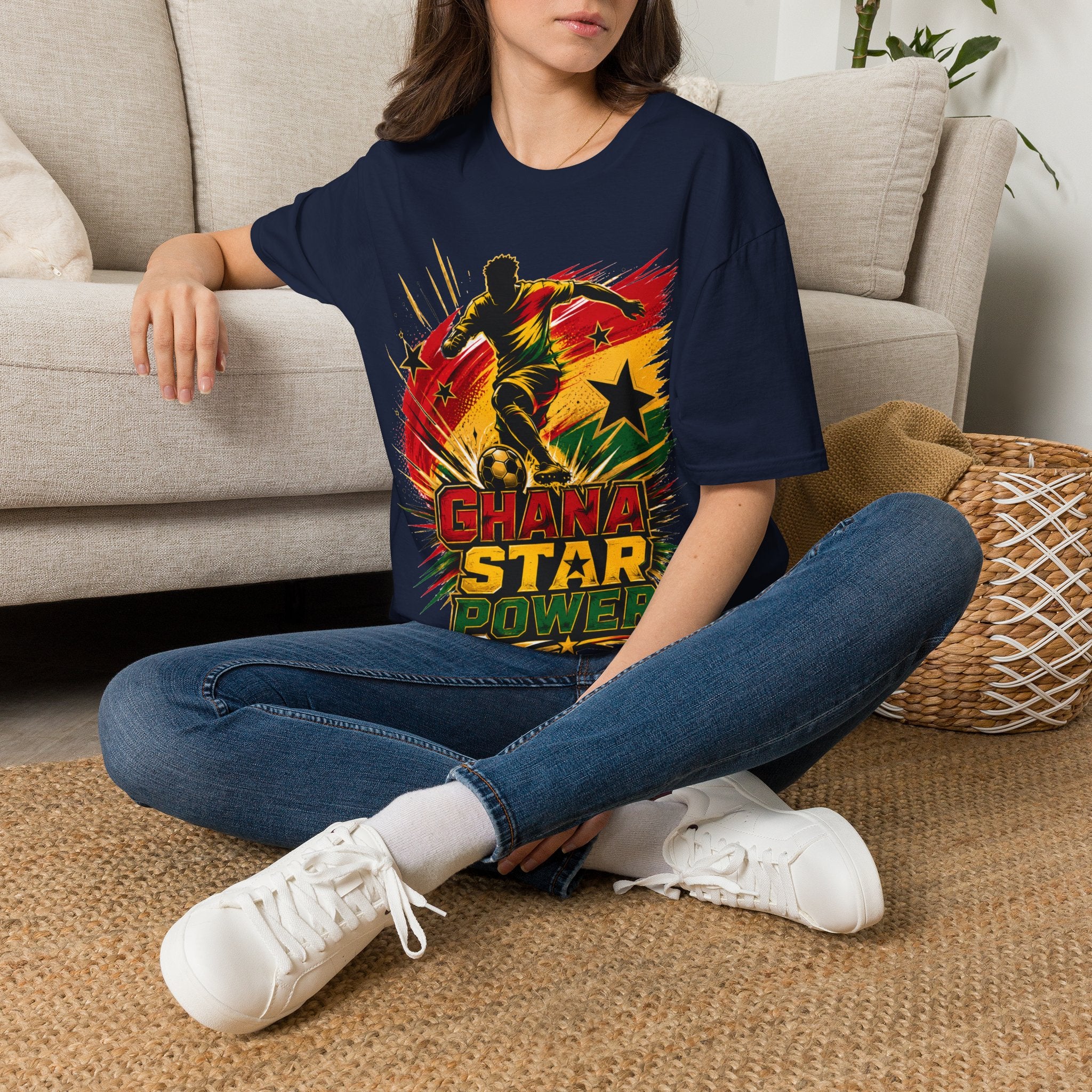 Ghana Star Power Soccer T-Shirt — Afro Football Fan Tee - Ghana T-Shirt