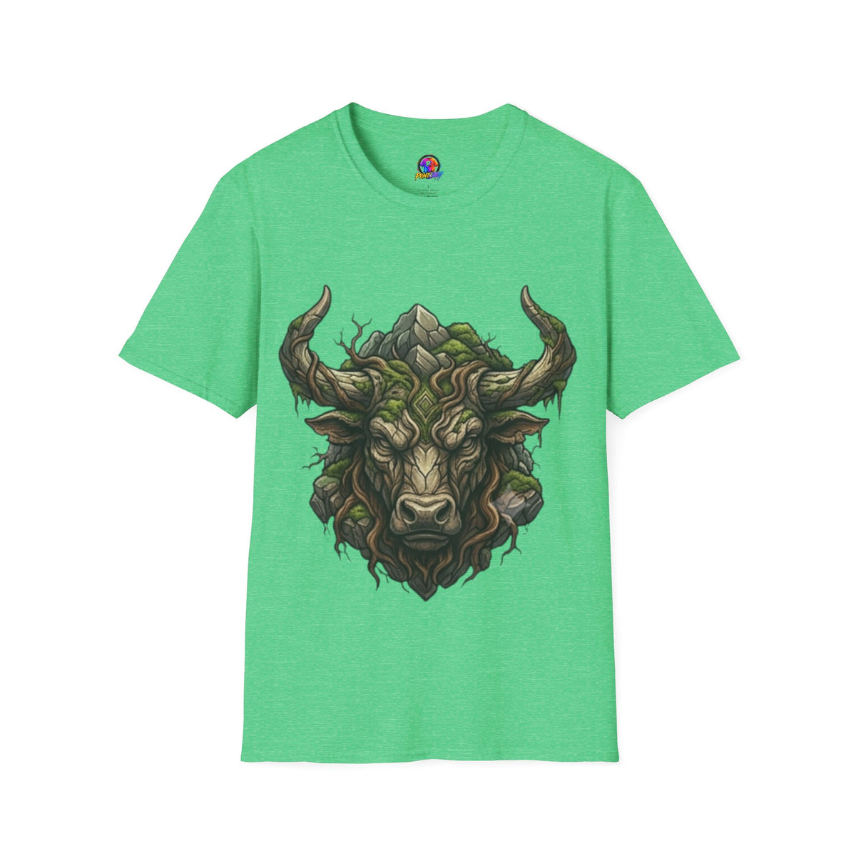 Forest Spirit Bull T-Shirt — Greenwood Celtic Nature Bull Design