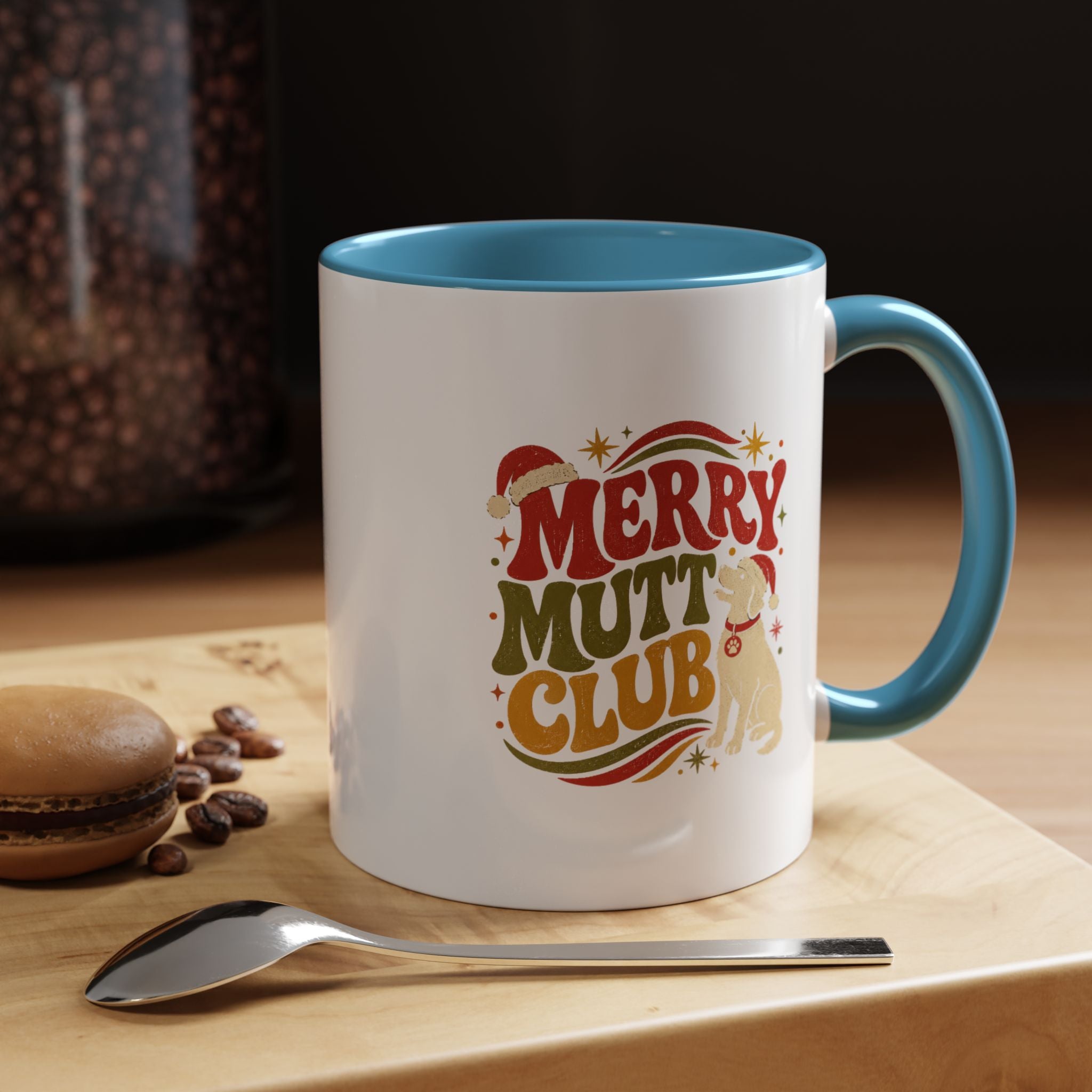 Modern Day Christmas Merry Mutt Club Accent Coffee Mug — Festive Dog Lover Holiday Gift