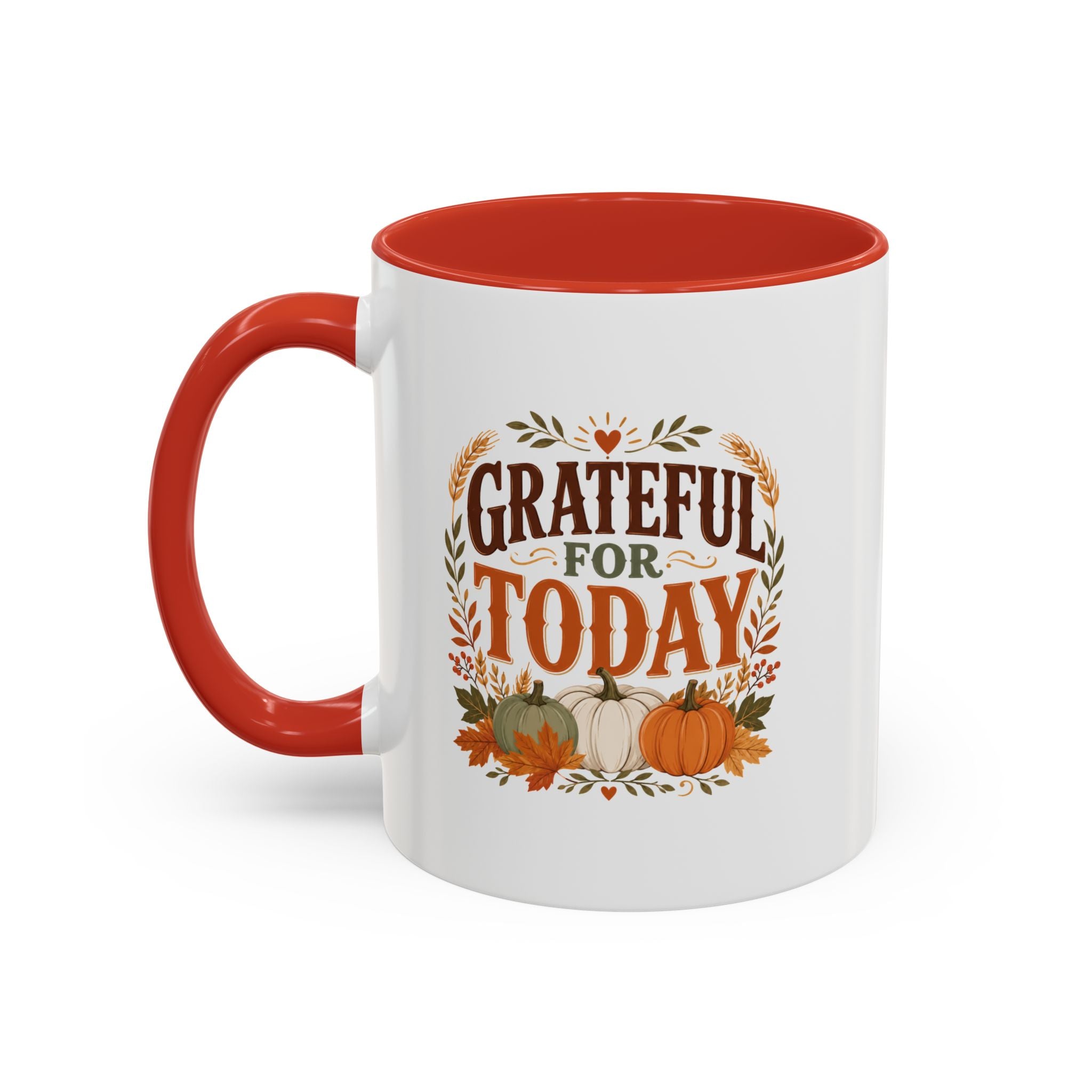 Thanksgiving Mug Grateful For Today Coffee Mug — Thanksgiving Pumpkin Fall Ceramic Accent Mug