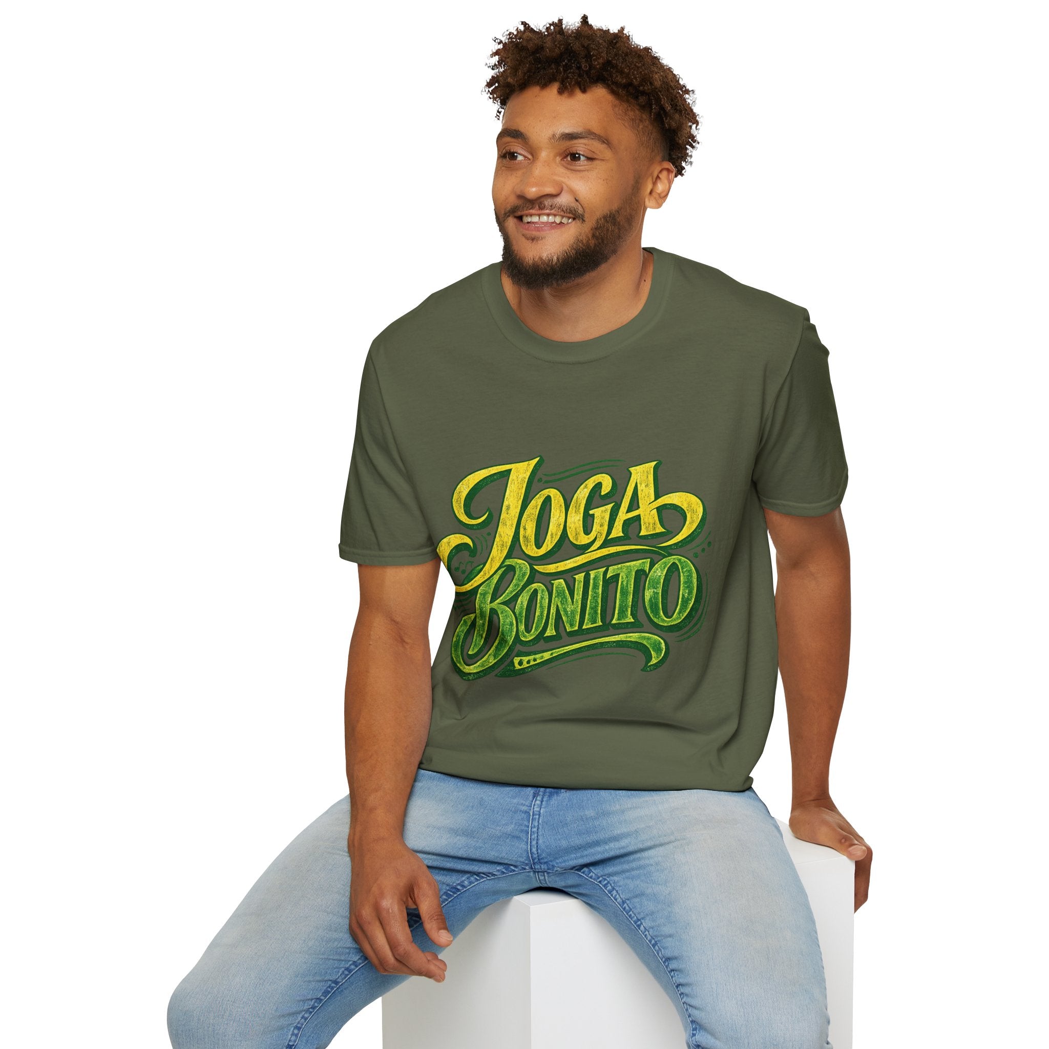 Brazil T-Shirt — 'Joga Bonito' Vintage Soccer Script Tee