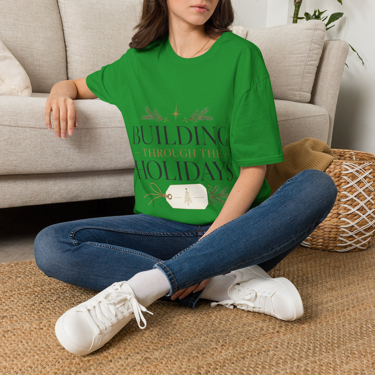Holiday T-Shirt — "Building Through the Holidays" Christmas Graphic Tee