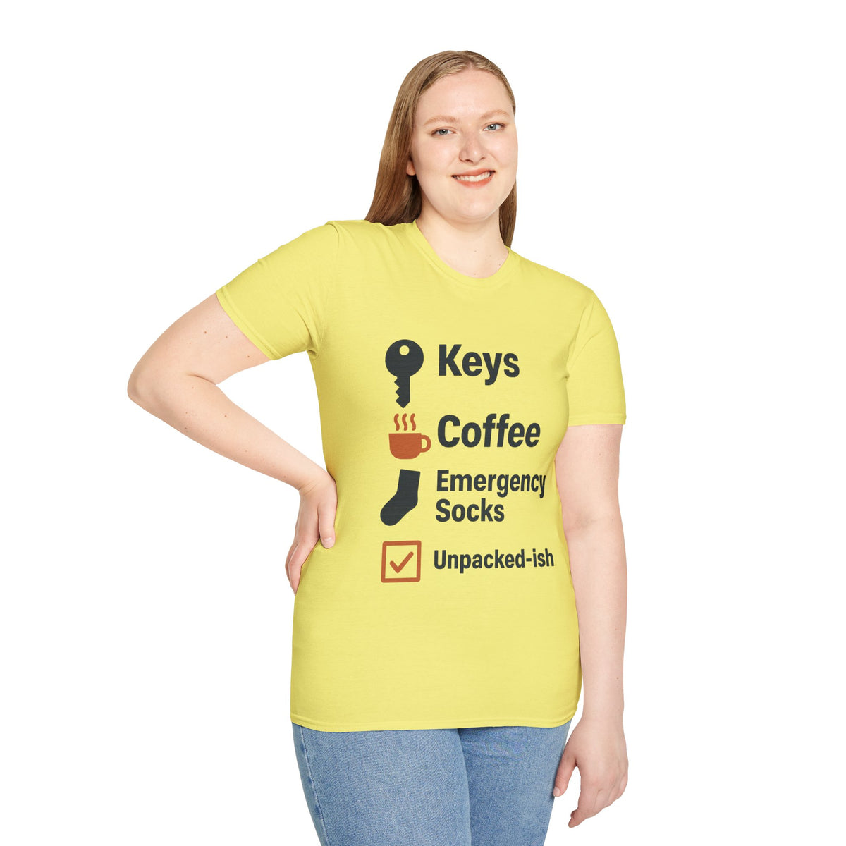 Keys, Coffee, Phone, Wallet Checklist T-Shirt — Minimal Daily Essentials Graphic Tee - Trending Now - August 2026