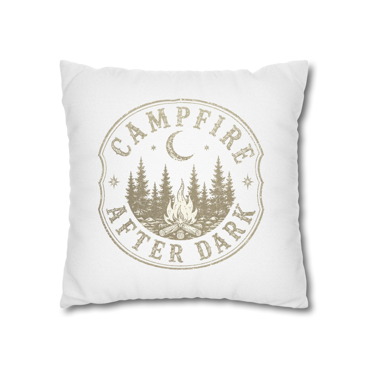 Campfire After Dark Decorative Pillowcase Milo Bailey Dog Dad Mom — Outdoor Rustic Woodland Accent