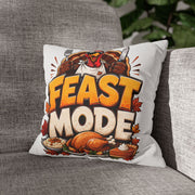 Feast Mode Thanksgiving Pillowcase — Turkey Dinner Decorative Throw Pillow Cover