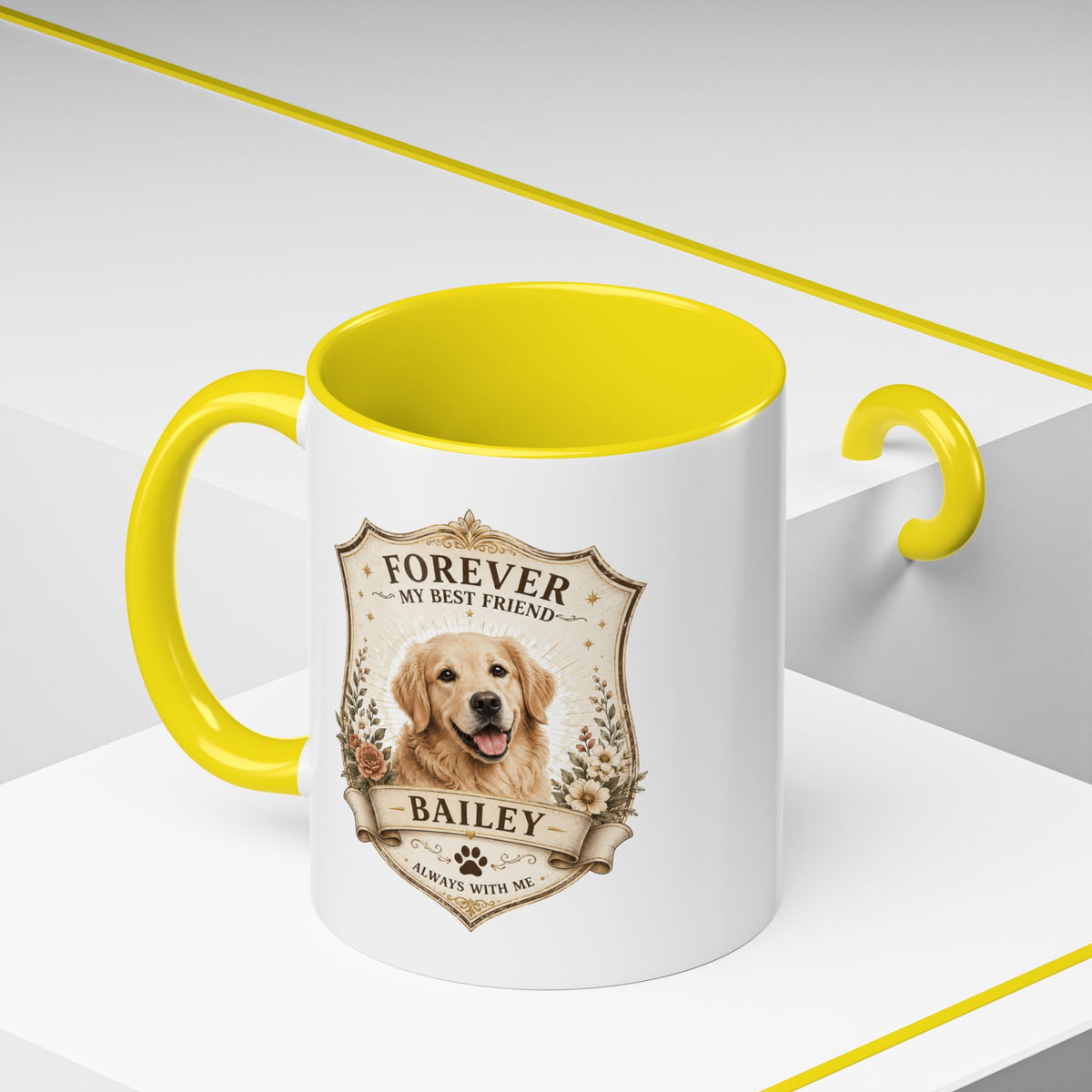 Milo Bailey Dog Dad Mom Golden Retriever Memorial Coffee Mug – “Forever My Best Friend” Personalized Dog Tribute
