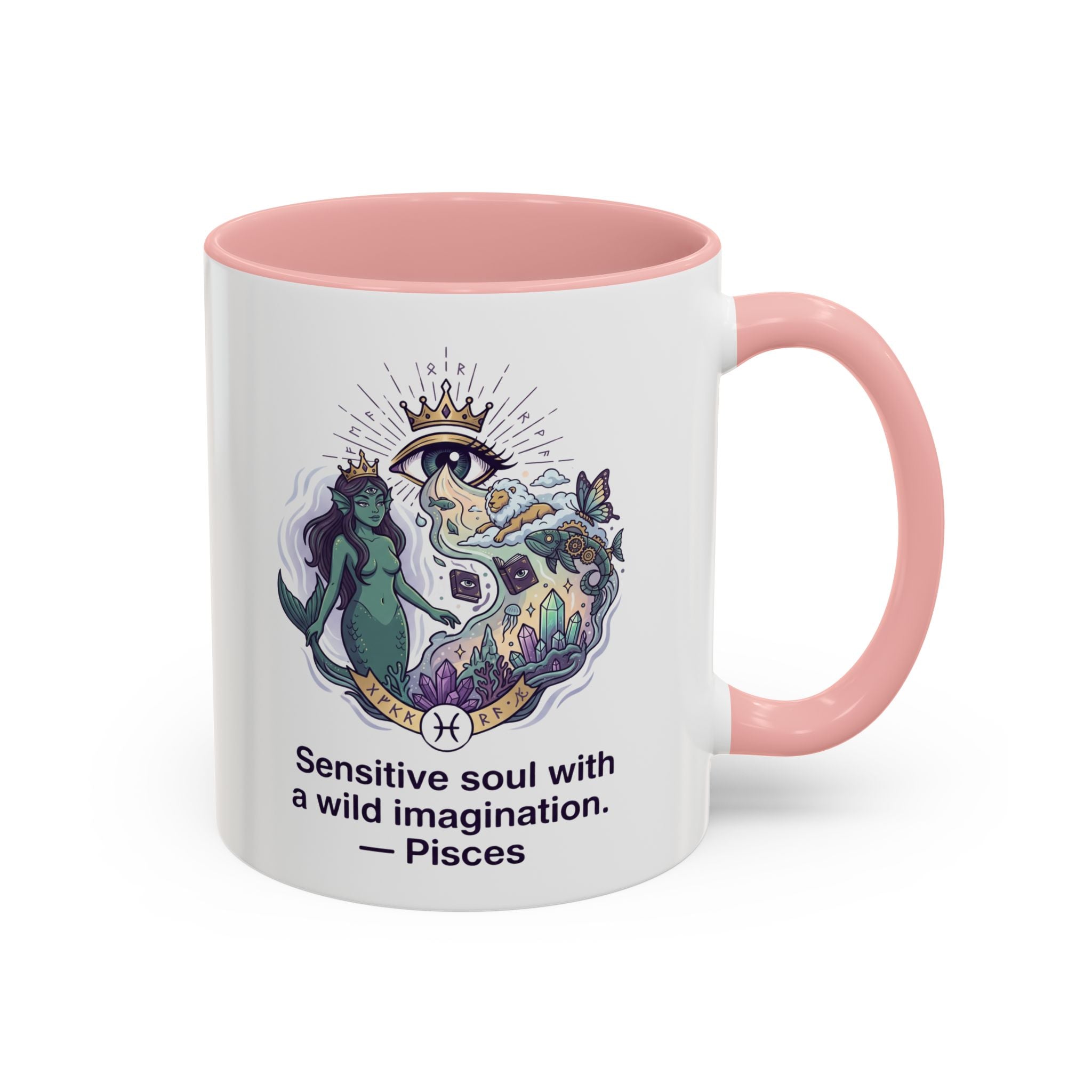 Pisces Coffee Mug — "Sensitive soul with a wild imagination" Astrological Zodiac Accent Mug