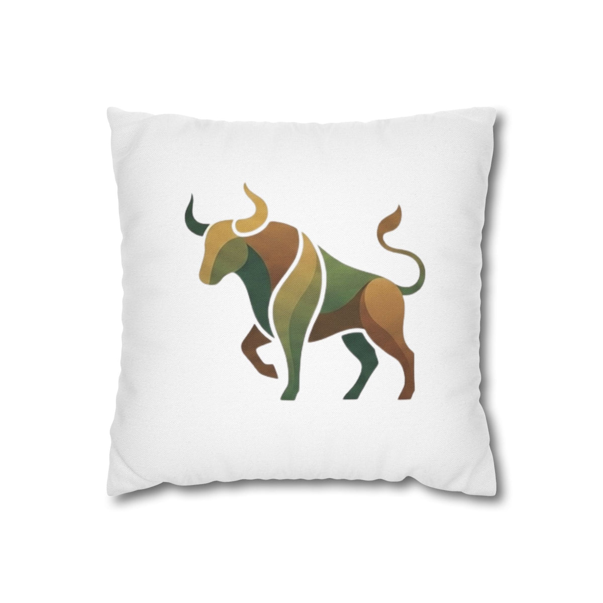 Taurus Geometric Bull Throw Pillowcase – Earth Tone Taurus Home Decor