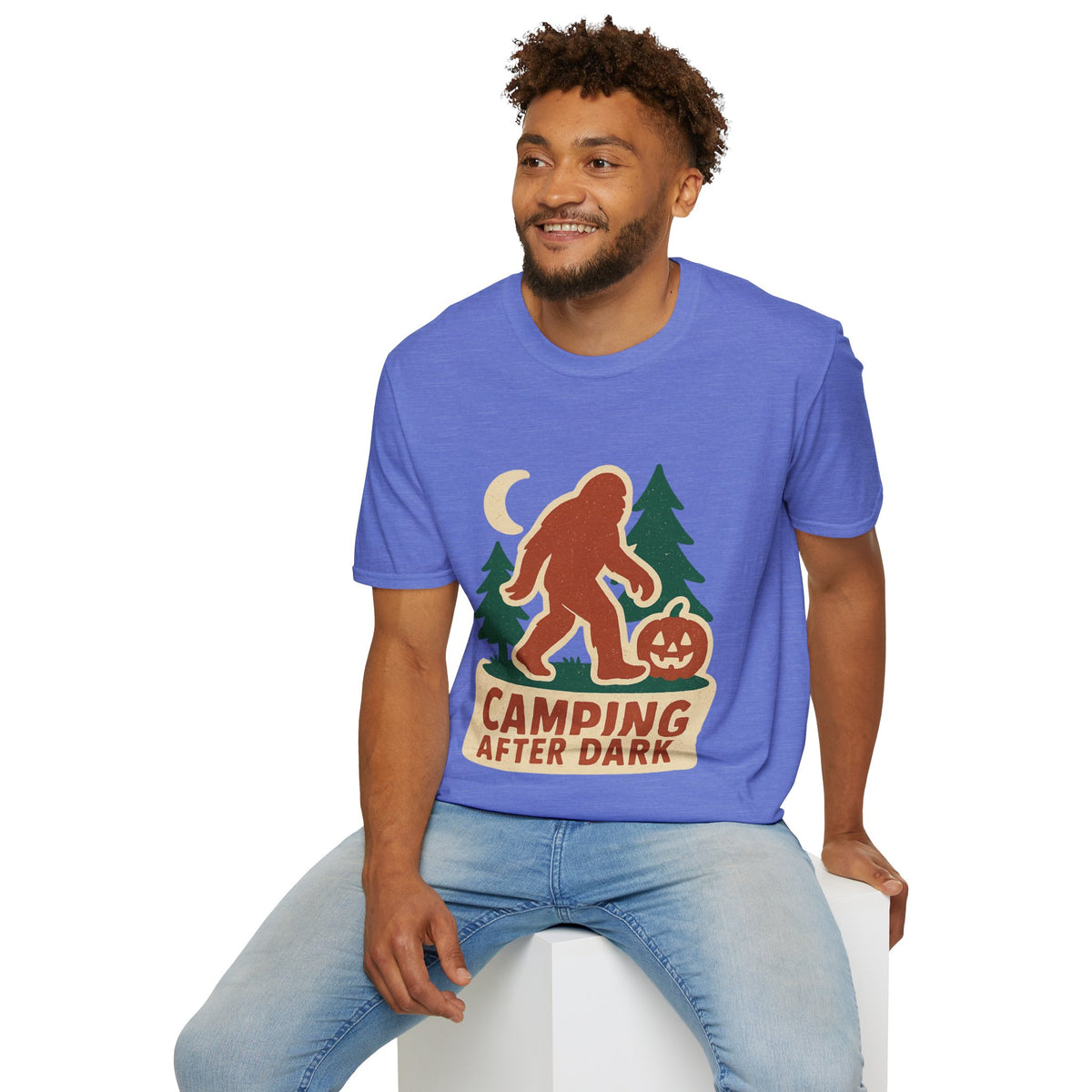 Camping After Dark T‑Shirt — Retro Bigfoot Camp Graphic Tee - Trending Now - August 2026