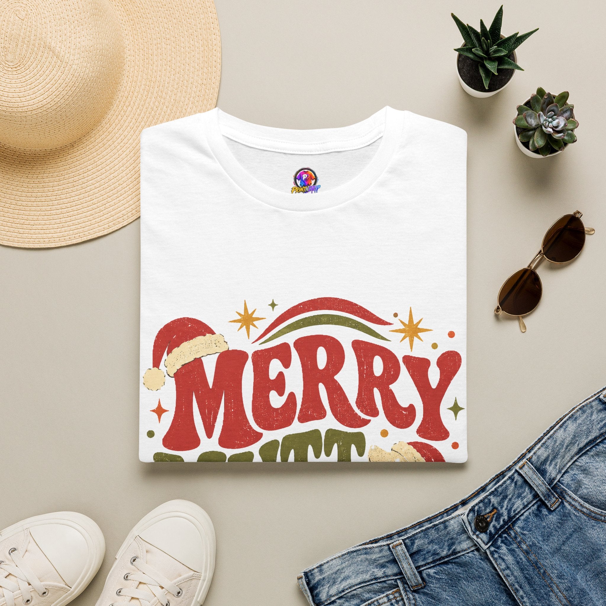 Merry Mutt Club T-Shirt — Retro Christmas Dog Lover Tee