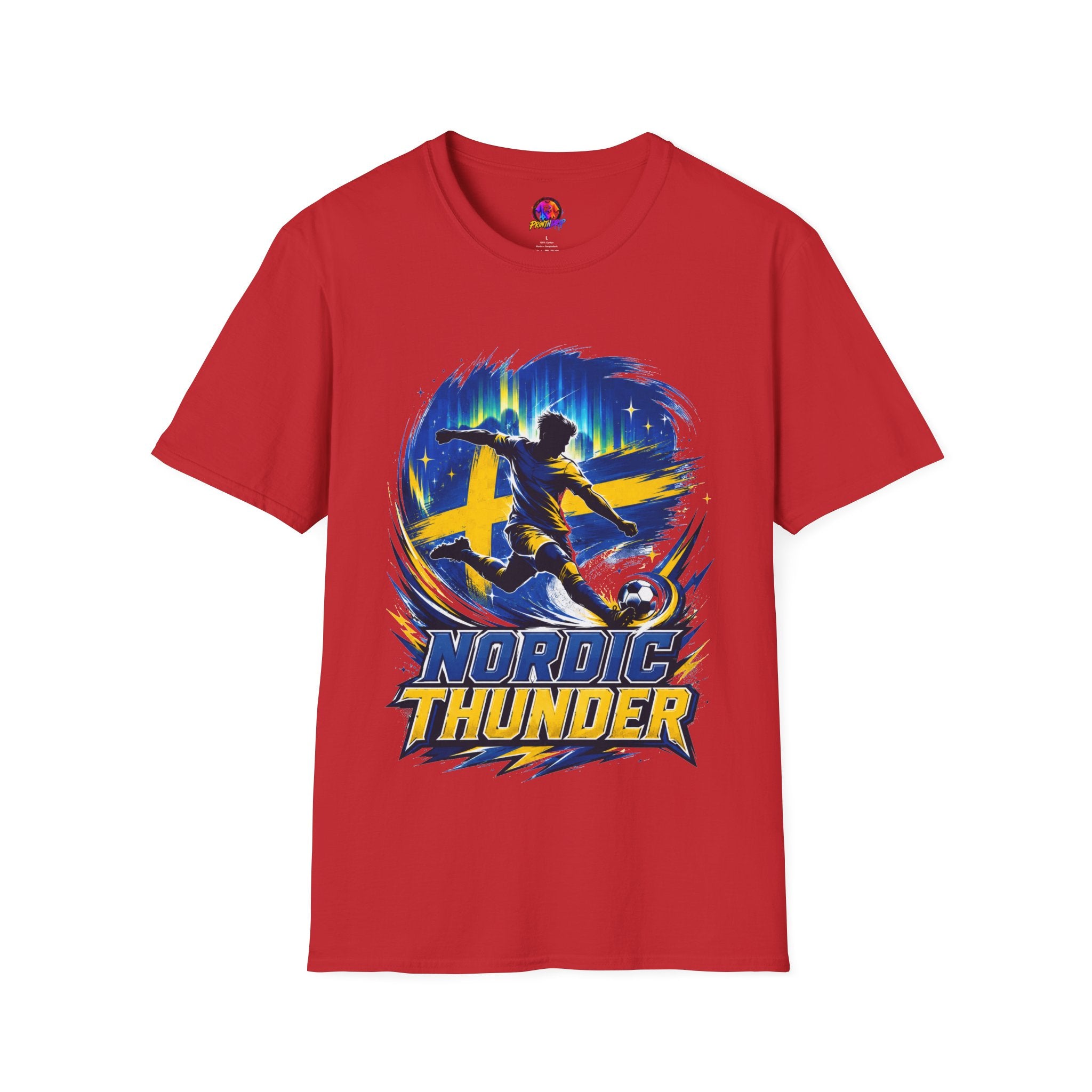 Sweden Nordic Thunder Soccer T-Shirt — Sweden Football Fan Tee