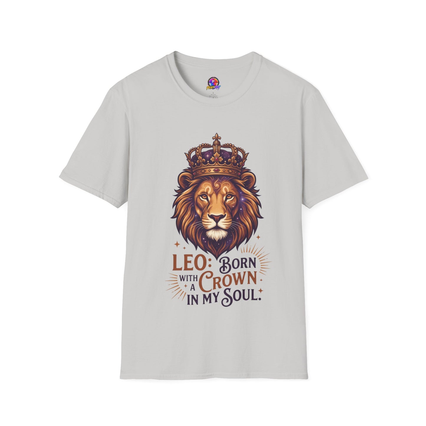 Leo Lion T-Shirt — "Born with a Crown in My Soul" Zodiac Graphic Tee