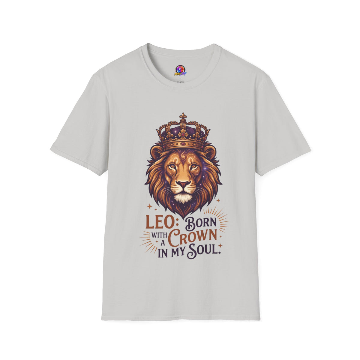 Leo Zodiac Lion T-Shirt — "Born with a Crown in My Soul" Zodiac Graphic Tee