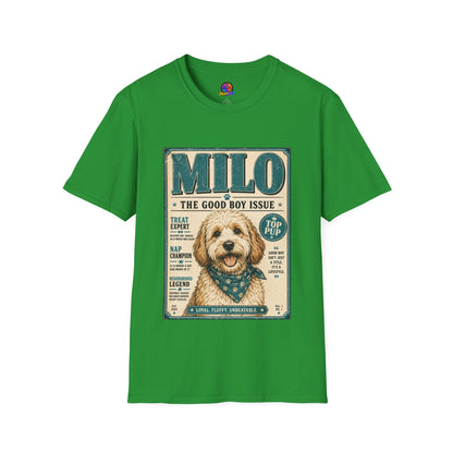 Milo 'The Good Boy Issue' Dog T‑Shirt — Vintage Puppy Magazine Design