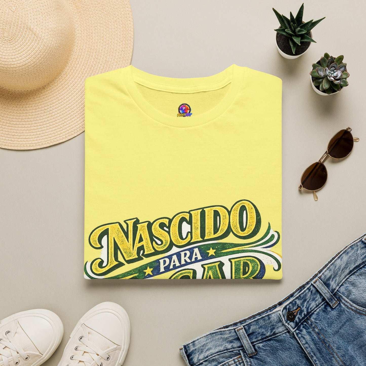 Brazil T‑Shirt — Nascido Para Jogar Vintage Brazilian Soccer Graphic Tee