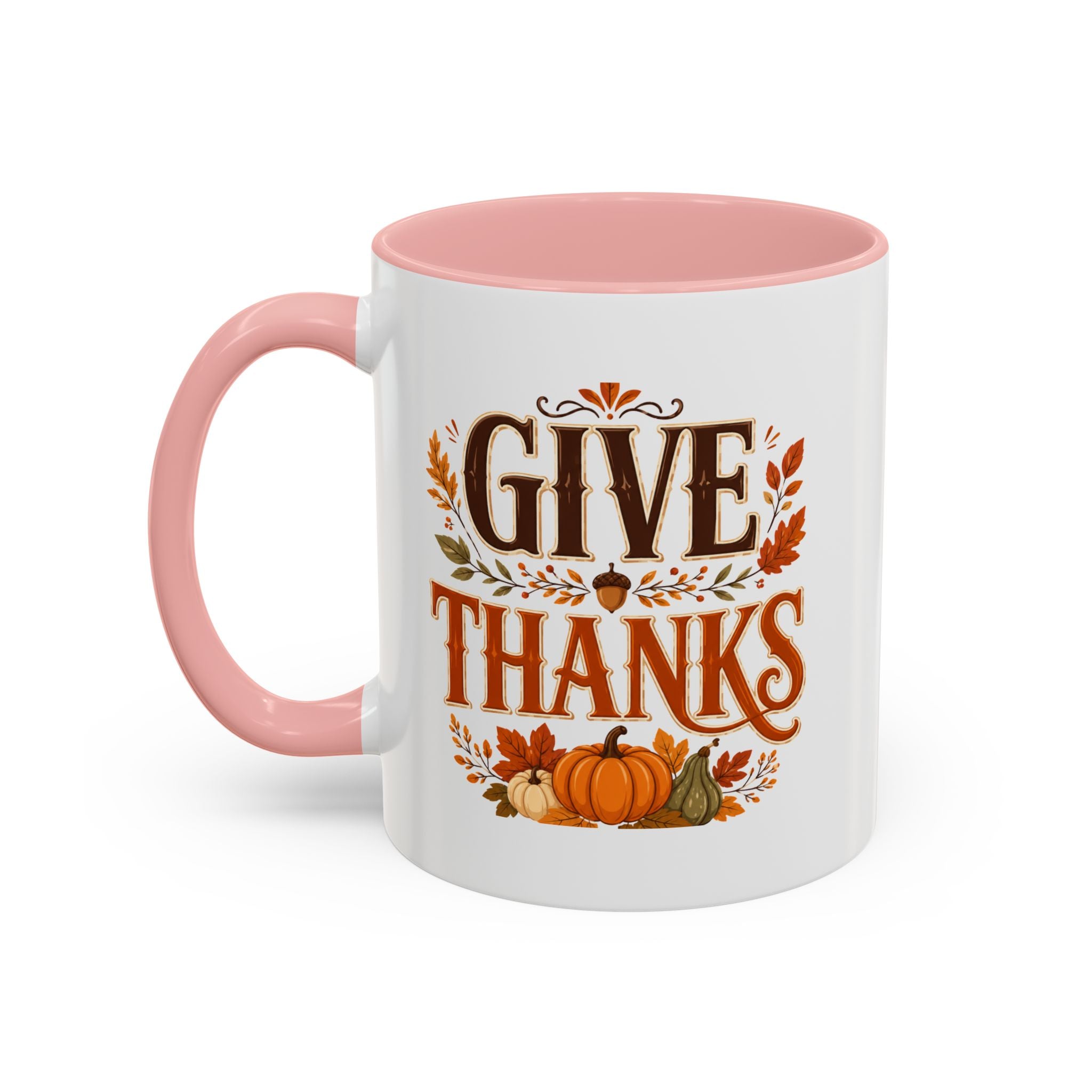 Thanksgiving Mug Give Thanks Coffee Mug — Thanksgiving Fall Accent Mug