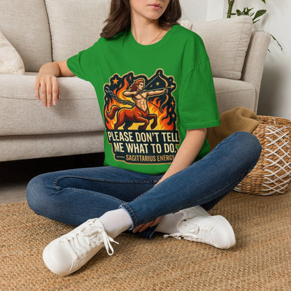 Sagittarius Archer T-Shirt — "Please Don't Tell Me What To Do" Zodiac Graphic
