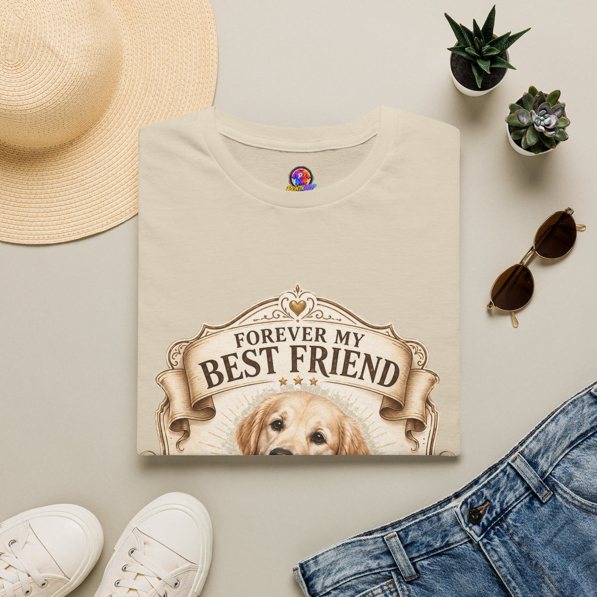 Forever My Best Friend Golden Retriever T-Shirt — Personalized Pet Memorial Tee