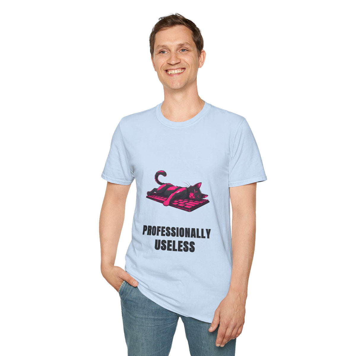 T‑Shirt — 'Professionally Useless' Relaxed Cat Graphic Tee - Trending Now - August 2026