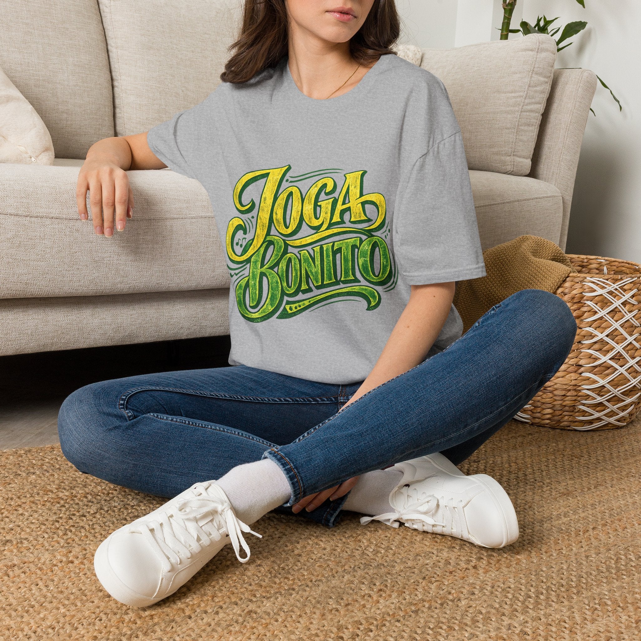 Brazil T-Shirt — 'Joga Bonito' Vintage Soccer Script Tee
