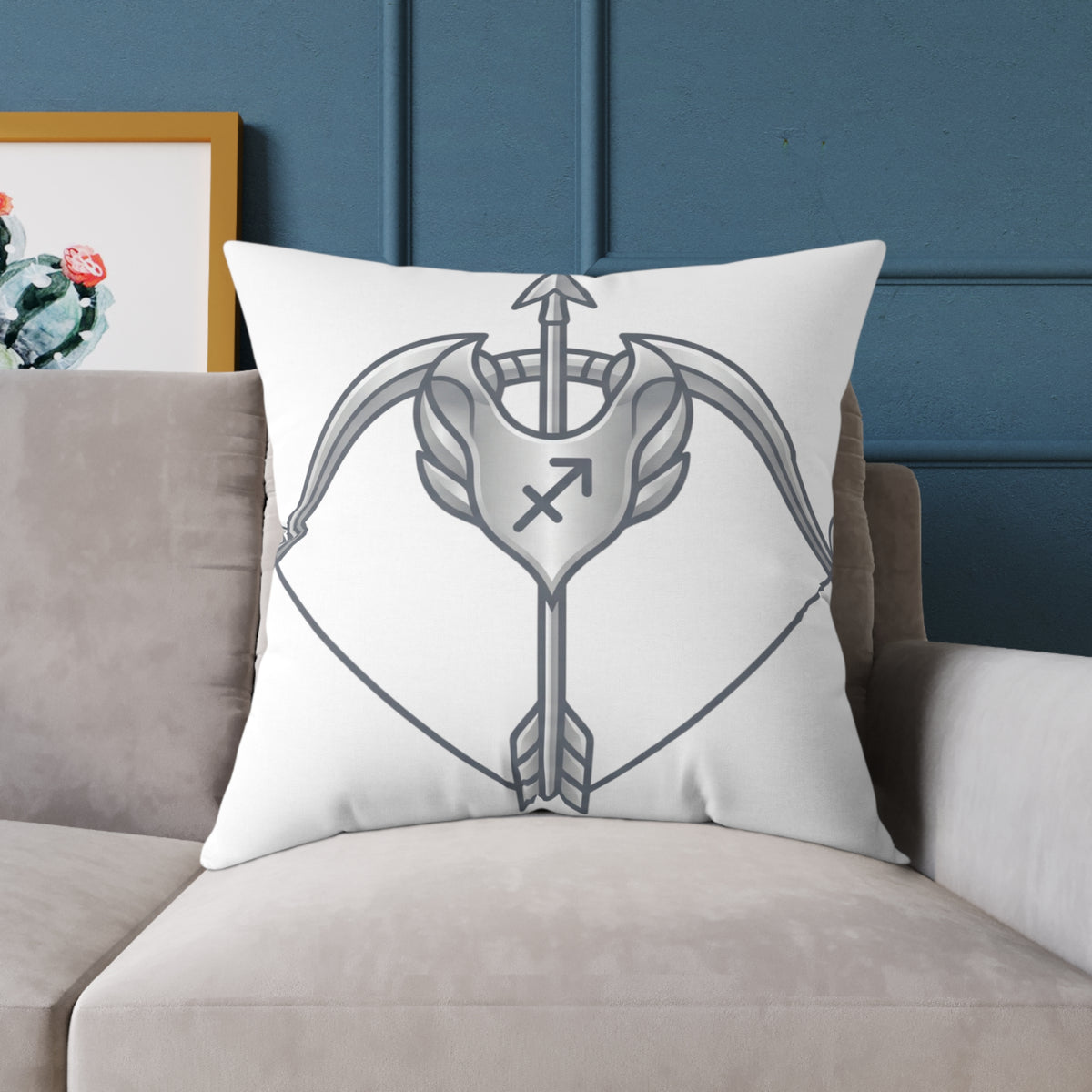 Sagittarius Zodiac Arrow Astrological Square Poly Canvas Pillow
