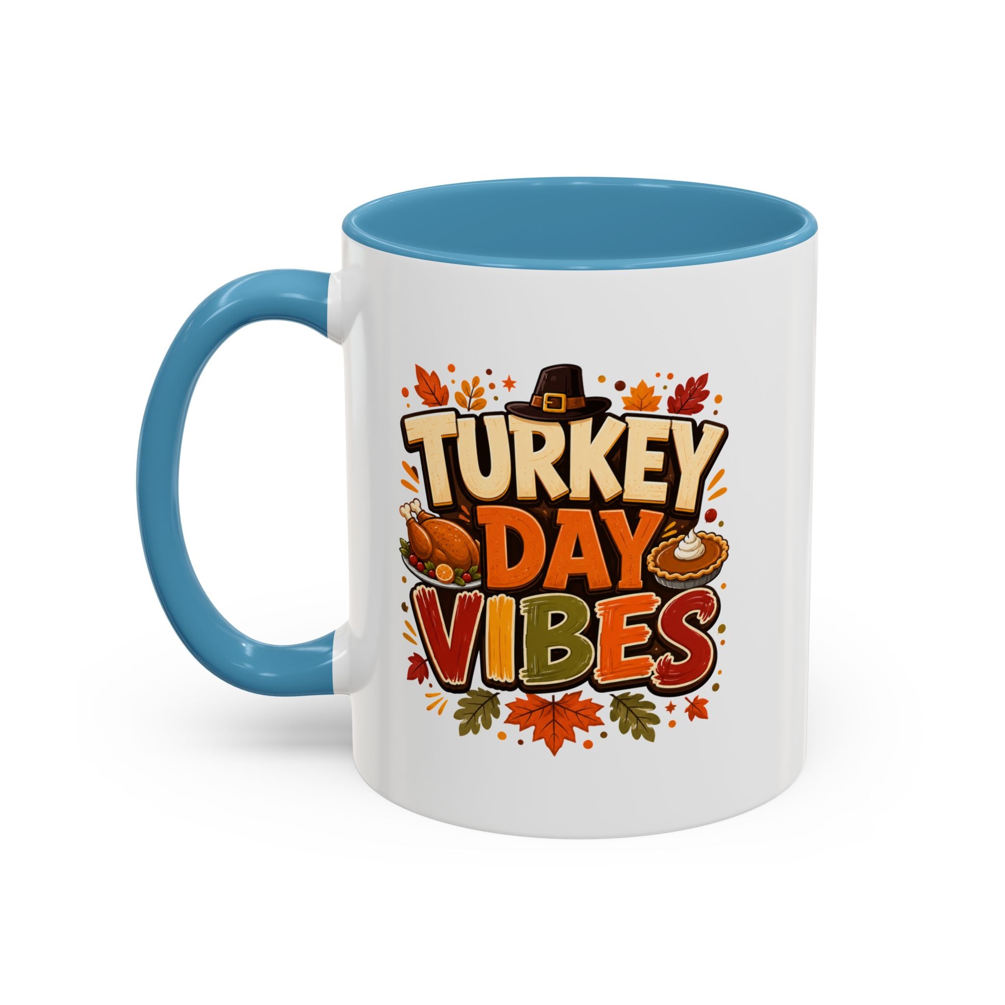 Thanksgiving Mug Turkey Day Vibes Accent Mug — Thanksgiving Coffee Cup