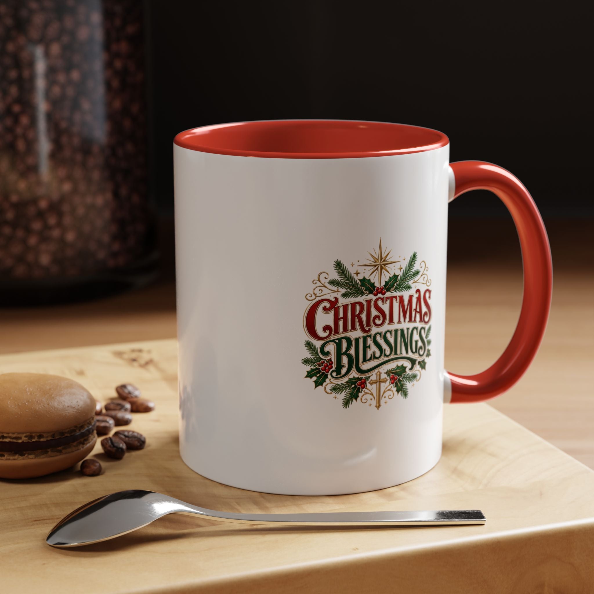 Christmas Blessings Accent Coffee Mug – Festive Holiday Tea & Coffee Cup